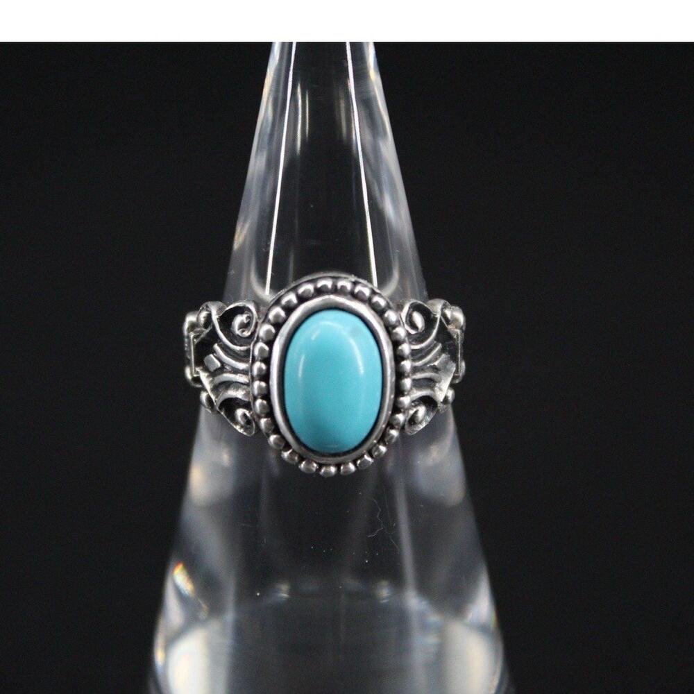 Vintage Avon Sterling Silver 925 Turquoise Ring Size 11 Southwest Robin Egg Blue